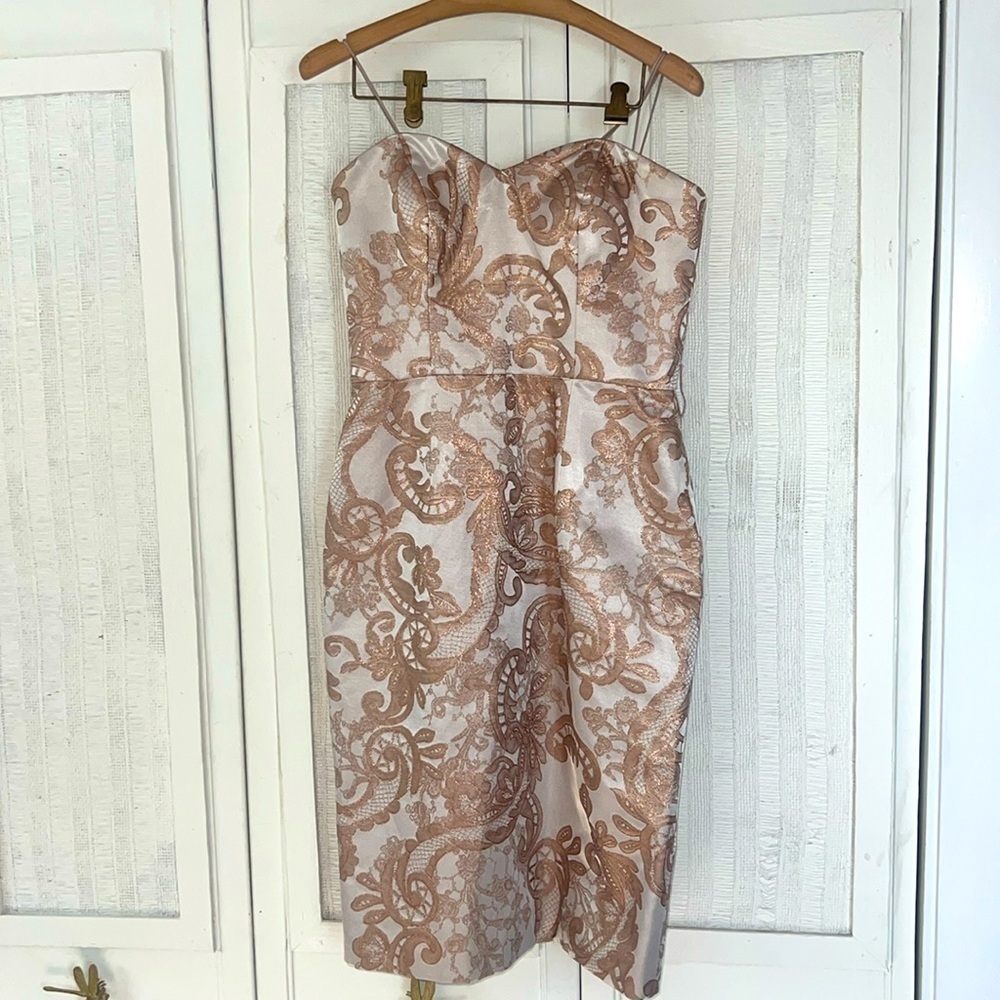Theia formal cocktail dress strapless size 8